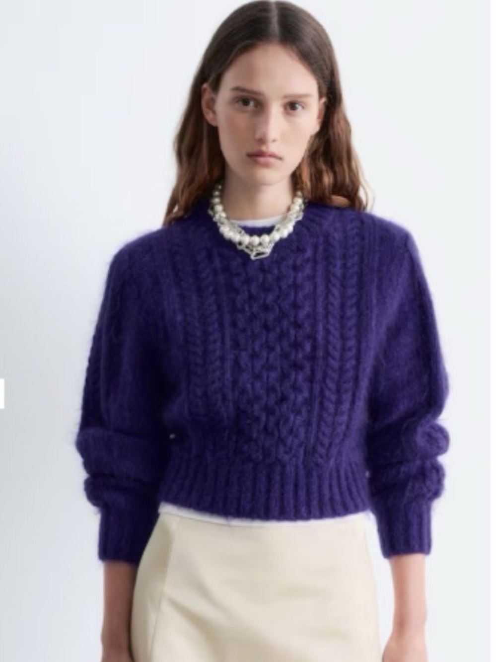&other stories Cropped Cable-Knit Jumper